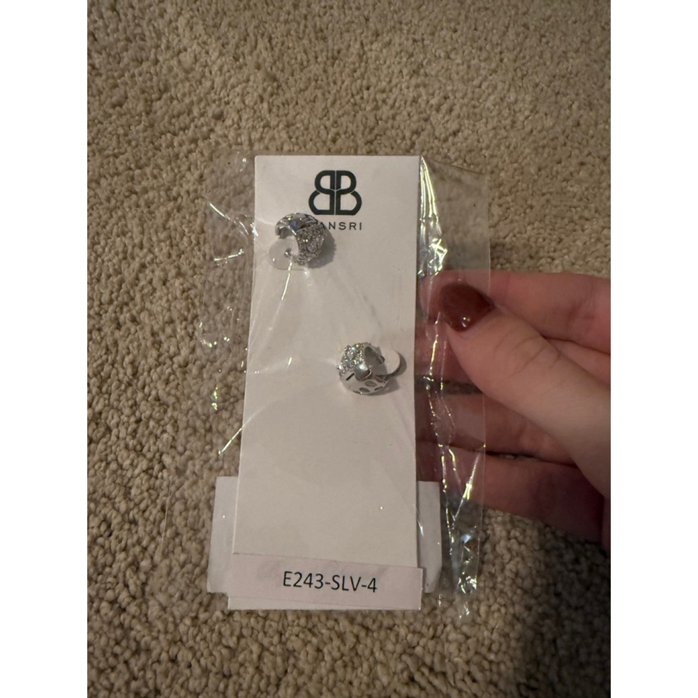 Women's Bansri Earrings One Size Silver Clear